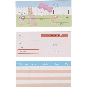 Blue Panda 150 Sheets Pretend Checkbook for Kids with Fake Deposit Slip and Check Register for Play School Supplies (Dogs Themed) - 1 of 4