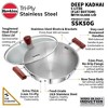 Hawkins 5L Tri Ply Stainless Steel Induction Compatible Deep Fry Pan Kadhai with Glass Lid: Hand Wash, Gas & Induction Safe - 3 of 4