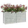 vidaXL Galvanized Steel Raised Garden Bed Planter Box - 63"x15.7"x30.3" - Weather-Resistant Silver Outdoor Planting Pot - 3 of 4