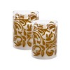 Lumabase 2ct Battery Operated LED Glass Candles with Moving Flame Gold Baroque Swirl - 2 of 4