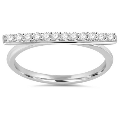 Pompeii3 1/5CT Diamond Bar Ring 10K White Gold
