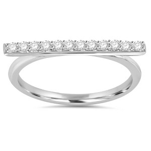 Pompeii3 1/5CT Diamond Bar Ring 10K White Gold - 1 of 4