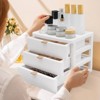 YIYIBYUS Desktop Storage Box, Desk Organizer with Drawer, White - 2 of 4