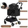Lightweight Foldable Pet Stroller for Small Dogs & Cats with 360° Shockproof Wheels, Storage Basket & Sun Canopy for Outdoor Walking, Jogging, Travel - 3 of 4