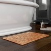 Eco Friendly Natural Wooden Non-Slip Roll Up Lattice Design Bath Mat Brown - Hastings Home - image 3 of 4