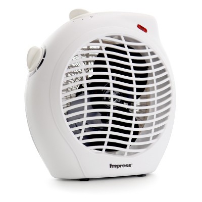 Impress Dual Setting Fan Heater with Adjustable Thermostat in White