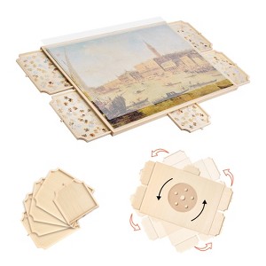 VEVOR 2000 Piece Rotating Puzzle Board with 5 Drawers and Cover, 40x29 in Portable Wooden Table, Jigsaw Puzzle Accessories for Adults, Beige - 1 of 4