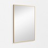 MAYEERTY Hanging Mirror Aluminum Alloy Thin Edge Right Angle Gold 39x30x1in Double Sided - 4 of 4