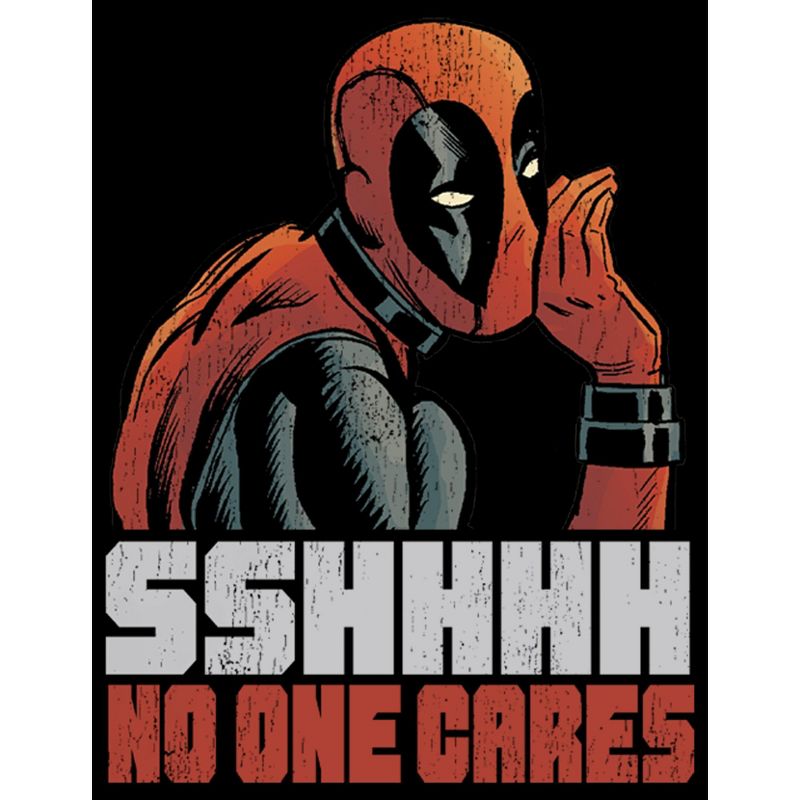 Men's Marvel Deadpool No One Cares Pull Over Hoodie, 2 of 5