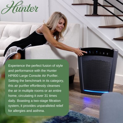 Hunter HP800 Graphite Large Console Air Purifier with HEPA Filter