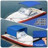 3/4 Bow Bimini Tops with Mesh Sidewalls, Boat Canopy with Support Poles, Marine Grade Pu Coating Canvas, 2 Straps, 2 Rear Support Poles, Zippered Boot - 4 of 4