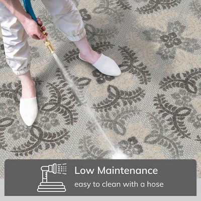 Well Woven Loewy Mediterranean Medallion Indoor OutdoorHigh-Low Pile Area Rug