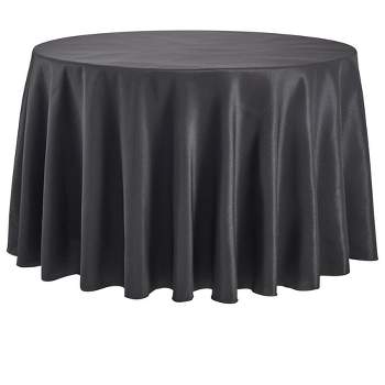 RCZ Décor Elegant Round Table Cloth - Made With High Quality Polyester Material, Beautiful Black Tablecloth With Durable Seams