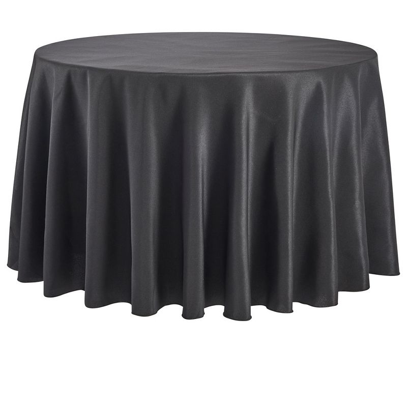 RCZ Décor Elegant Round Table Cloth - Made With High Quality Polyester Material, Beautiful Black Tablecloth With Durable Seams, 1 of 4