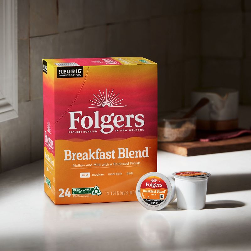 Folgers Breakfast Blend Coffee Medium Roast Keurig K-Cup - 22ct, 3 of 14