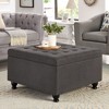 NicBex Modern 30" Storage Ottomans Linen Footstools with Button Tufted and Nailhead Trims for Bedroom and Living Room - 4 of 4