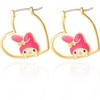 Sanrio Hello Kitty Brass My Melody Heart Hoop Earrings - 4 of 4