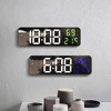 Digital alarm clock, large screen wall mounted electronic alarm clock with temperature and humidity display - 4 of 4
