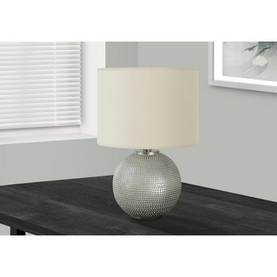 Monarch Specialties Lighting 19inchH Table Lamp Grey Resin Ivory / Cream Shade Modern