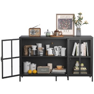 LunaLulinlk Heavy Duty Metal Modern Sideboard Buffet Cabinet with Storage Premium Steel Storage Cabinet ,Adjustable Feet - 1 of 4
