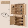 71" Tall Kitchen Pantry Storage Cabinet, Modern Kitchen Storage Cabinets with 4 Doors and 6 Adjustable Shelves,Wooden Curved Kitchen Cabinet - 3 of 4