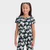 Girls' 2pc Short Sleeve Ribbed Pajama Set - Cat & Jack™ - 3 of 4