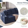 QingMoon Pull Out Loveseat Sofa, Foldable Floor Couch Bed, Corduroy Boneless Sofa with 5 Pillows, Side Pocket, Cup Holders for Living Room, Bedroom - 4 of 4
