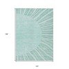 Teal Blue Aqua And Mint Green Abstract Washable Indoor Outdoor Area Rug - 3 of 4