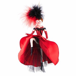De Carlini Italian Ornaments 7.5 Inch Roxy Can-Can Cabaret Christmas Tree Ornament , Italy Dance (1PC) - 1 of 4