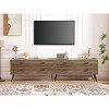 Okak Retro Tall Dresser for Bedroom with 5 Stylish Drawers,Wide Storage Chest of Drawers Nightstand for Closet Bedside Living Room Hallway - 3 of 4