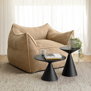 Clearance Sales Teddy Bean Bag Accent Chair,Teddy Minimalist Bean Bag Arm Chair & Lounger,Accent Chair With Ottoman-Maison Boucle - 1 of 4