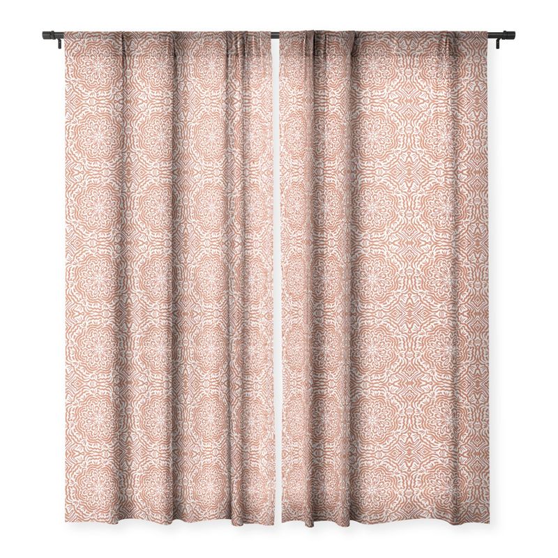 Marta Barragan Camarasa Terracotta Strokes Pattern Single Panel Sheer Window Curtain - Deny Designs, 3 of 4