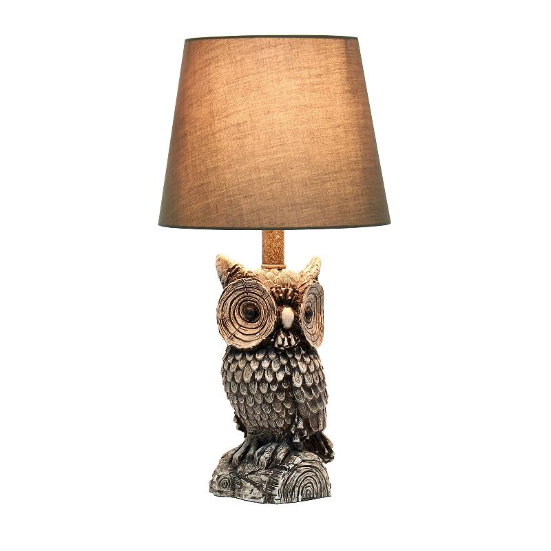 19.85" Woodland Tall Contemporary Night Owl Novelty Bedside Table Desk Lamp - Simple Designs, 2 of 12