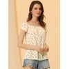 Allegra K Women's Square Neck Casual Cap Sleeve Floral Print Peasant Tops - 2 of 4