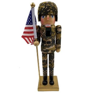 Santa's Workshop Inc. 14" Army Nutcracker - 1 of 3