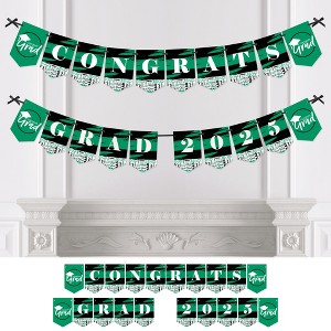 Big Dot of Happiness Green Graduation Bunting Banner - Party Decorations - Congrats Grad 2025 - 1 of 4