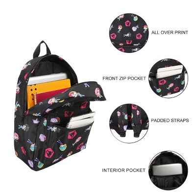 KPop Demon Hunters Chibi Saja All-Over Print 16.5" Adult Black Quick Turn Backpack — фото 2