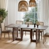 PexFix 79" x 33.5" Farmhouse Kitchen Dining Room Table Furniture Square Walnut Kitchen Table with Rattan Woven Legs for Kitchen Bar Living Room - 4 of 4