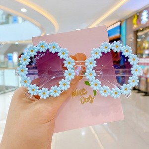 MyKids-Usa Girls Lovely Sunflower Round Frame Sunglasses - 1 of 2