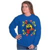 Ugly Christmas Pixel PACMAN Snowflake Sweatshirt for Men or Women Brisco Brands - 4 of 4