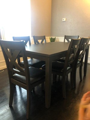 7pc Alexa Standard Height Dining Set Gray Picket House