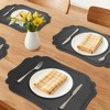 REGALWOVEN Solid Placemats Set of 6 Leather Placemats for Kitchen Dining Table Decor Heat Resistant Table Placemats Sturdy Table Mat - 2 of 4