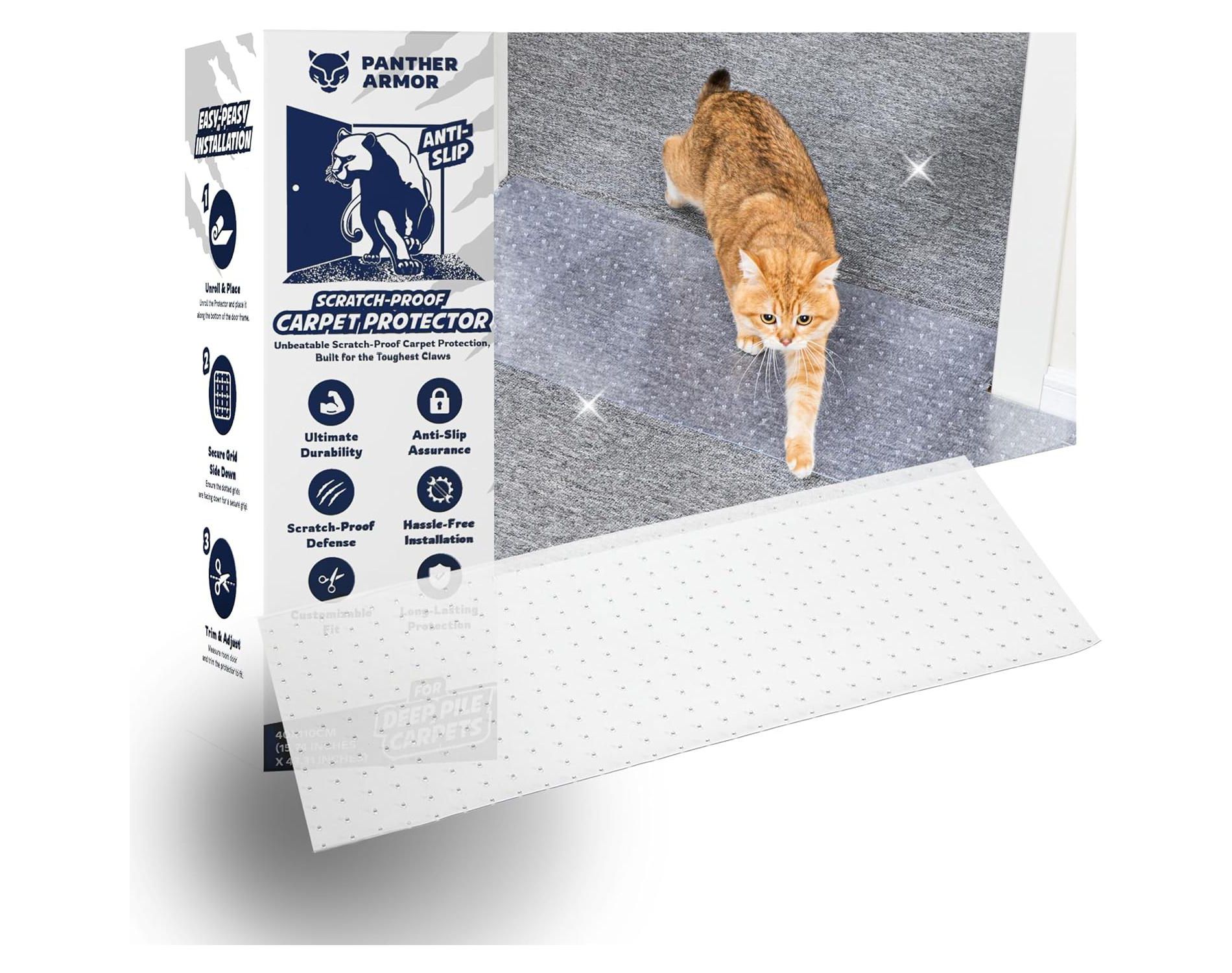 Panther Armor Scratch-Proof Carpet Protector for Pets, Hardwoord Floor Protector for Dogs and Cats