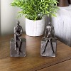 Danya B Man and Woman Reading on a Block Cast Iron Bookend Set - 2 of 4