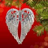 Kurt S. Adler 6.0 Inch Angel Wings Platinum Silver Gems Faith Tree Ornaments - 2 of 3
