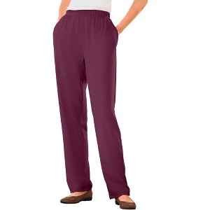 Woman Within Plus Size Petite 7-Day Knit Straight Leg Pant - 1 of 4