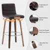 Bekrvio 26"/29" Swivel Bar Stools Set of 1/2/3/4, Faux Leather Upholstered Counter Chairs with Wood Legs, Mid-Century Seating for Kitchen Island - 4 of 4