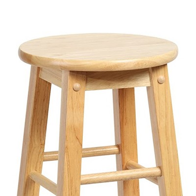 Natural Wood Backless Adjustable Kitchen Counter Stools Set of 4