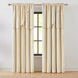Lush Décor Solar Drift Blackout Window Curtain Panels Cream Pair 52x84 - 1 of 4