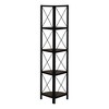 Sapphtopaz Modern 4-Tier Corner Bookshelf with Wood Shelves Space-Saving Book Shelf with Metal Frame Corner Shelf for Living Room - 3 of 4